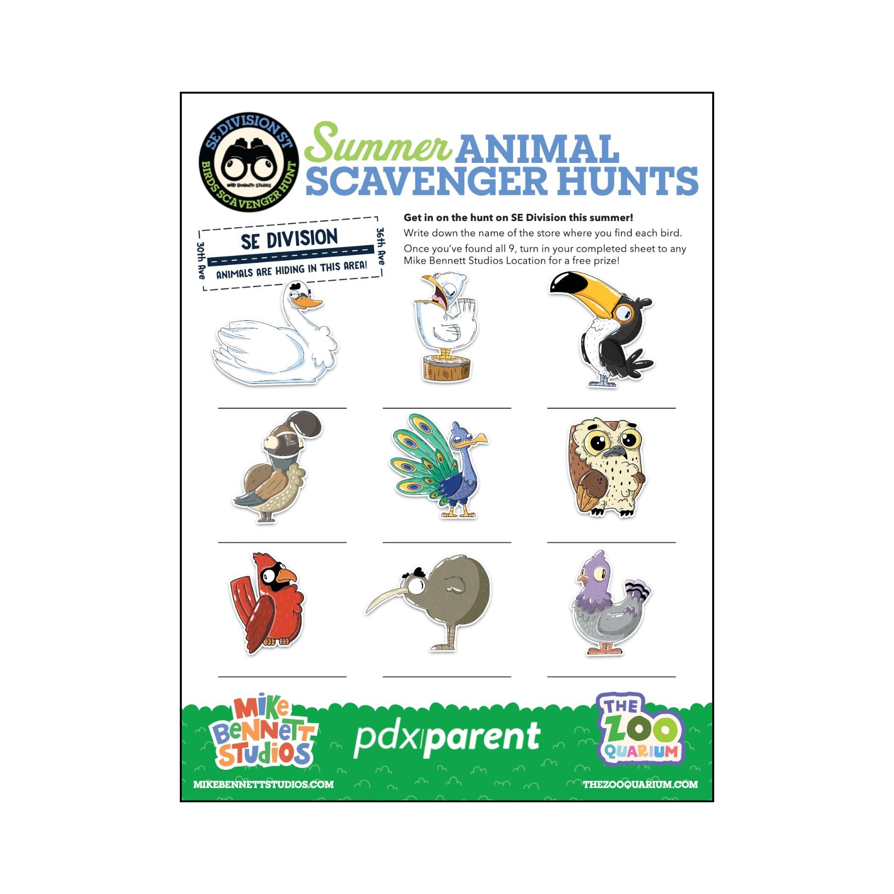 FREE Scavenger Hunt Sheet — SE Division, Portland - Mike Bennett Studios