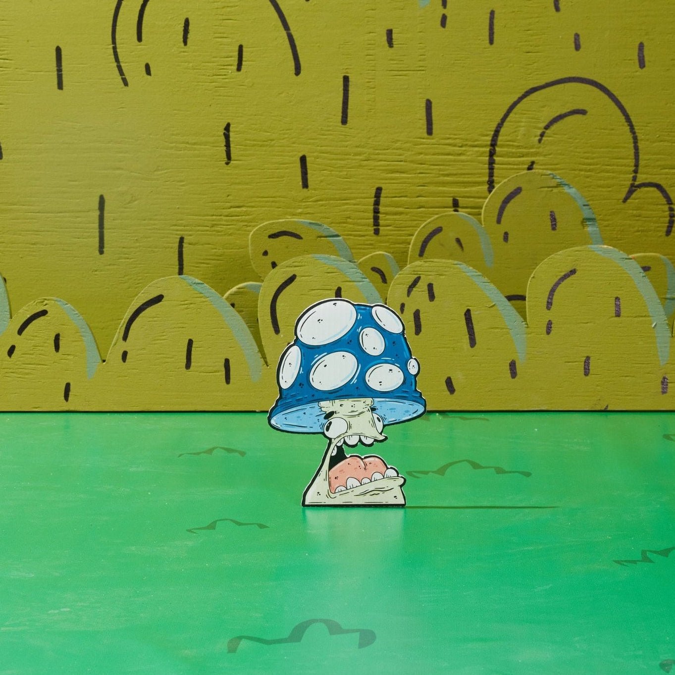 Blue Shroomie Mini Yard Sign - alternate