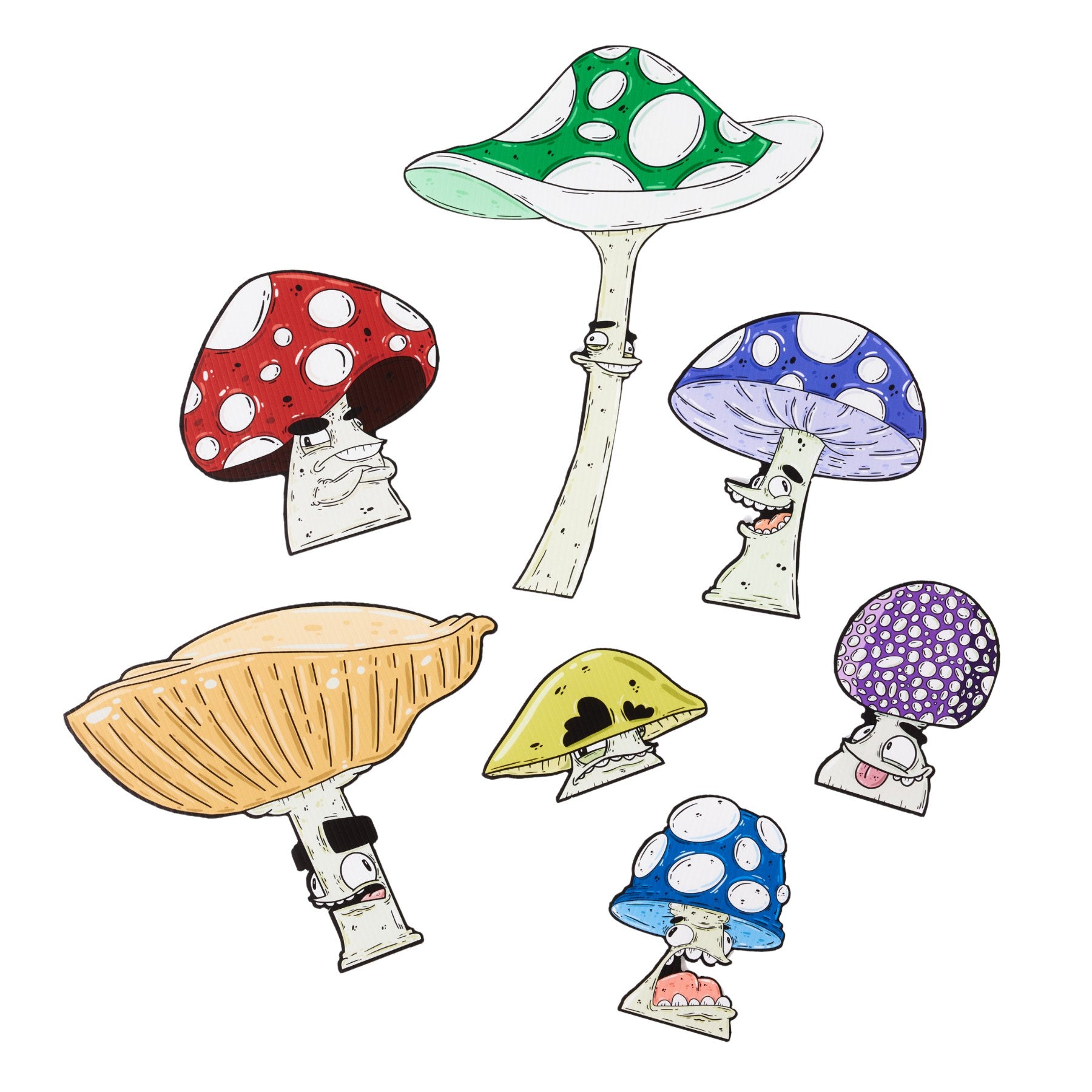 Shroomies Mini Yard Signs 7 - Pack Bundle - Mike Bennett Studios