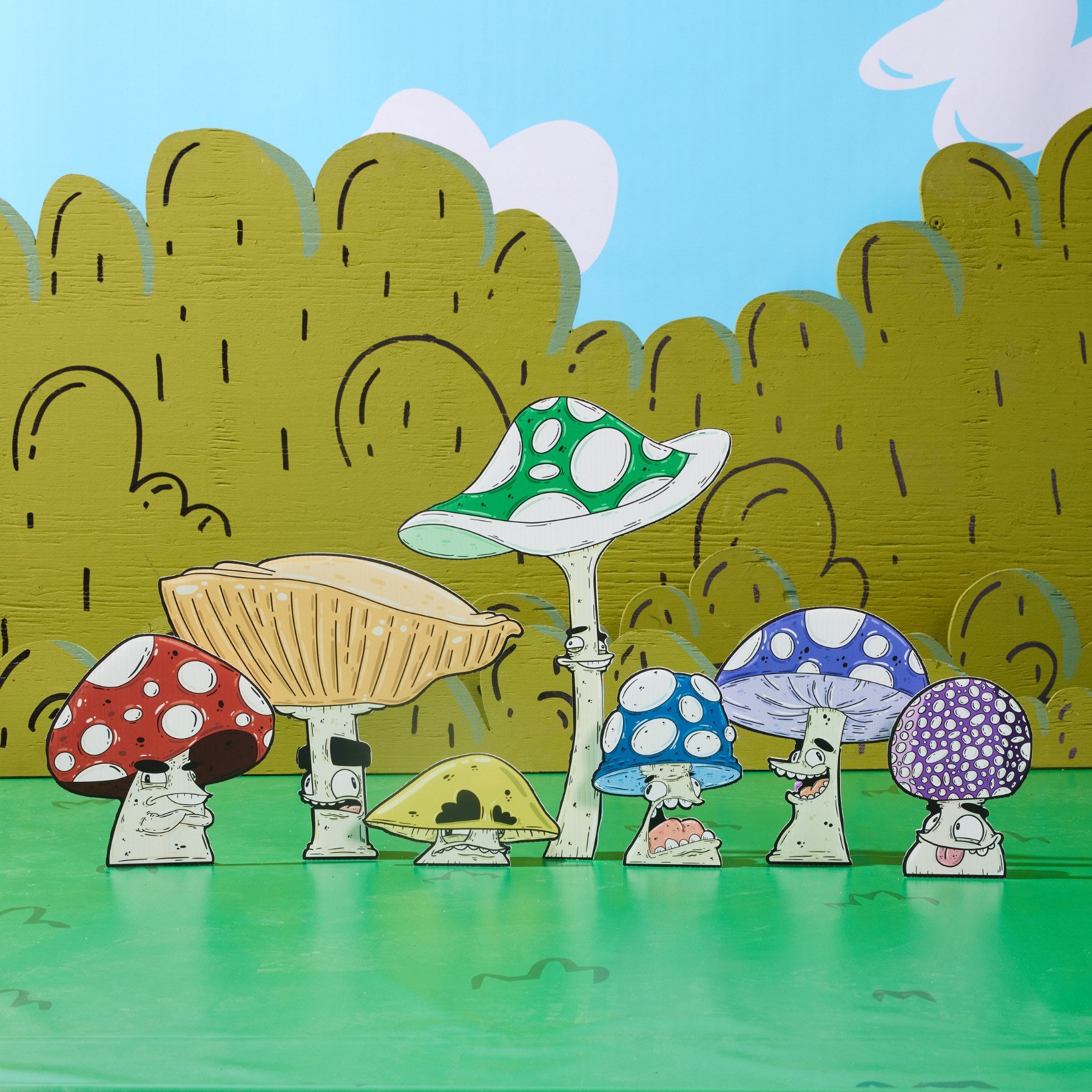Shroomies Mini Yard Signs 7 - Pack Bundle - Mike Bennett Studios
