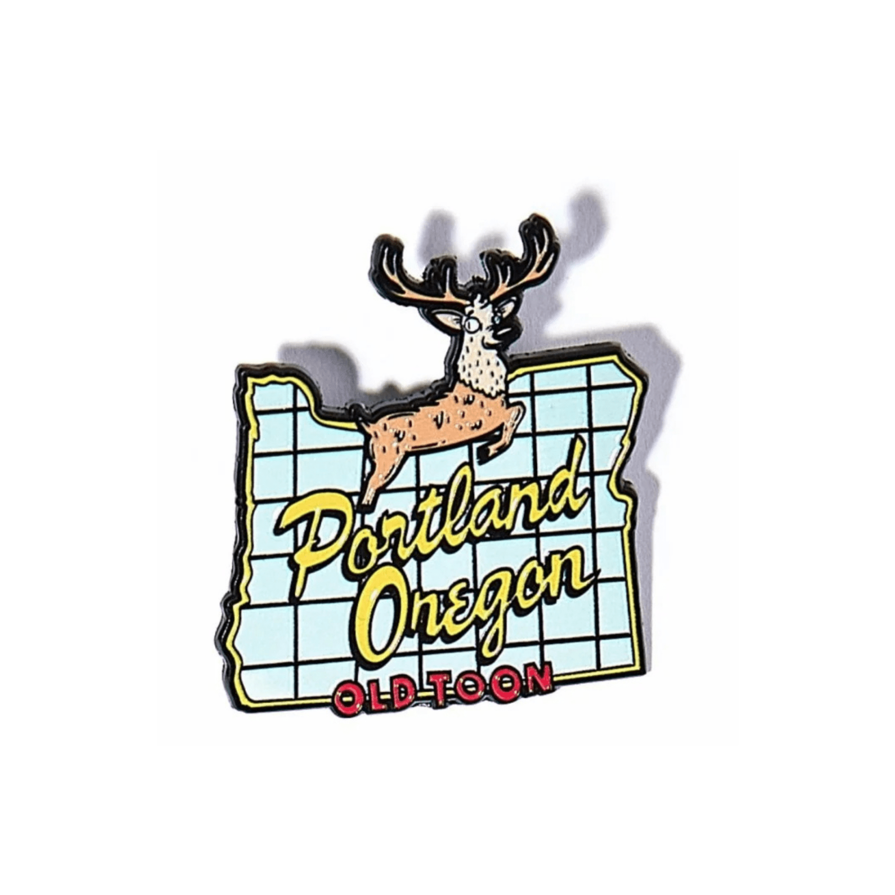 Stag Sign, Portland Enamel Pin - primary