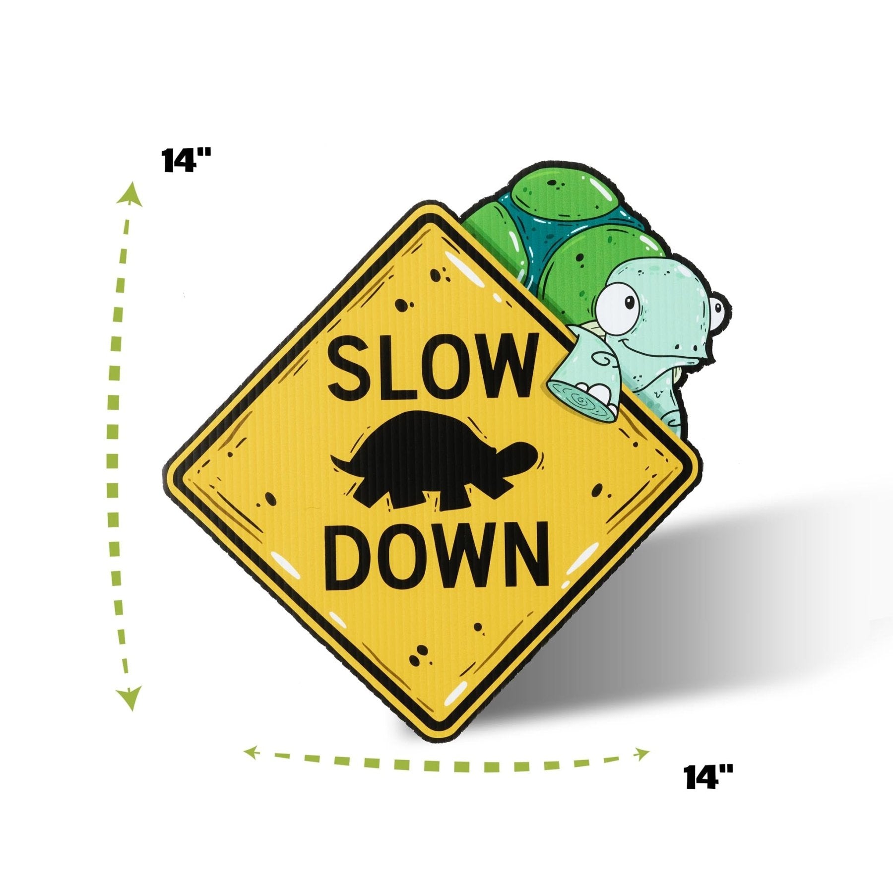 Terrance the Turtle Mini "Slow Down" Yard Sign - Mike Bennett Studios