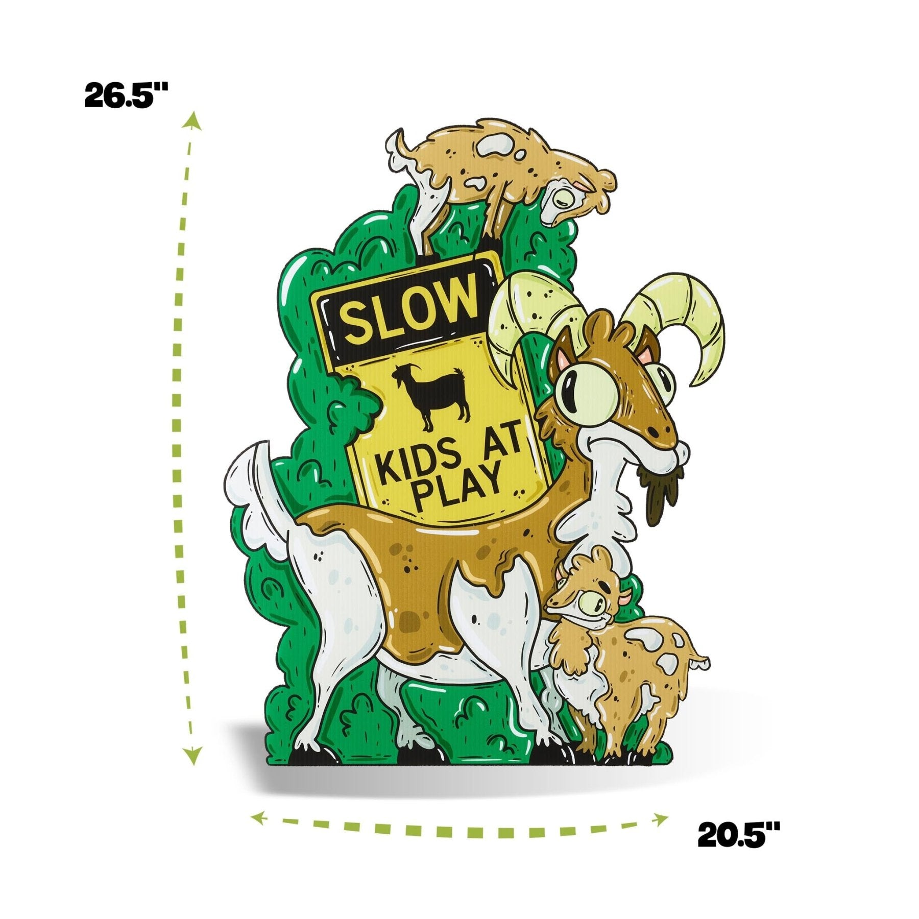 The Goatley Family of Goats | "Kids at Play" Yard Sign - Mike Bennett Studios