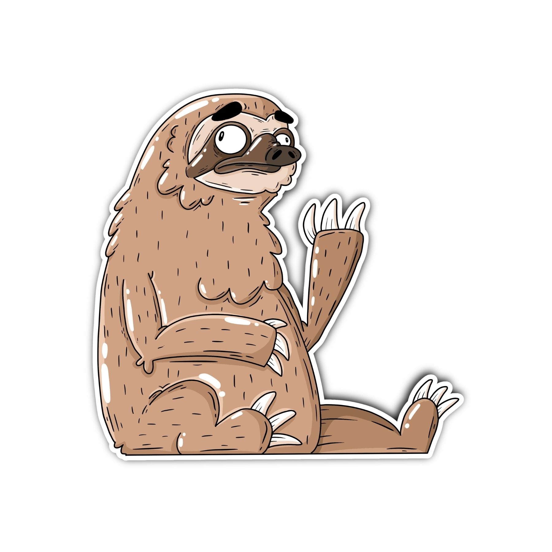 Three Toed Sloth Sticker - Mike Bennett Studios