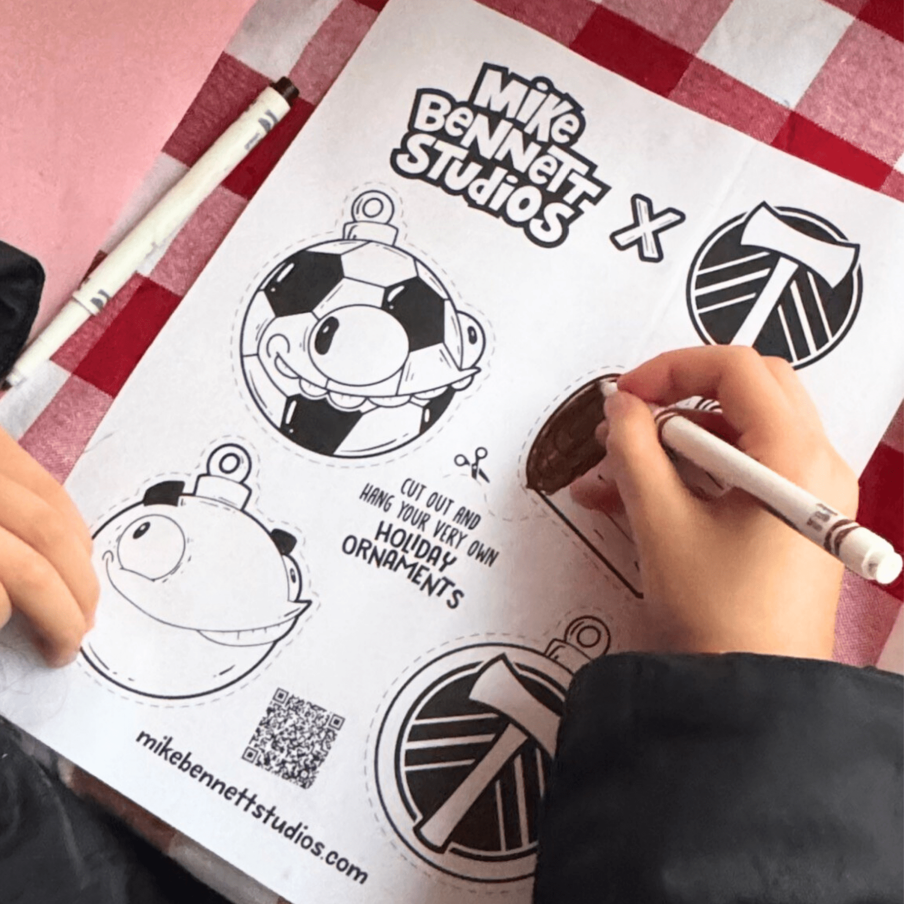 FREE Portland Timbers Ornaments Coloring Sheet - Mike Bennett Studios