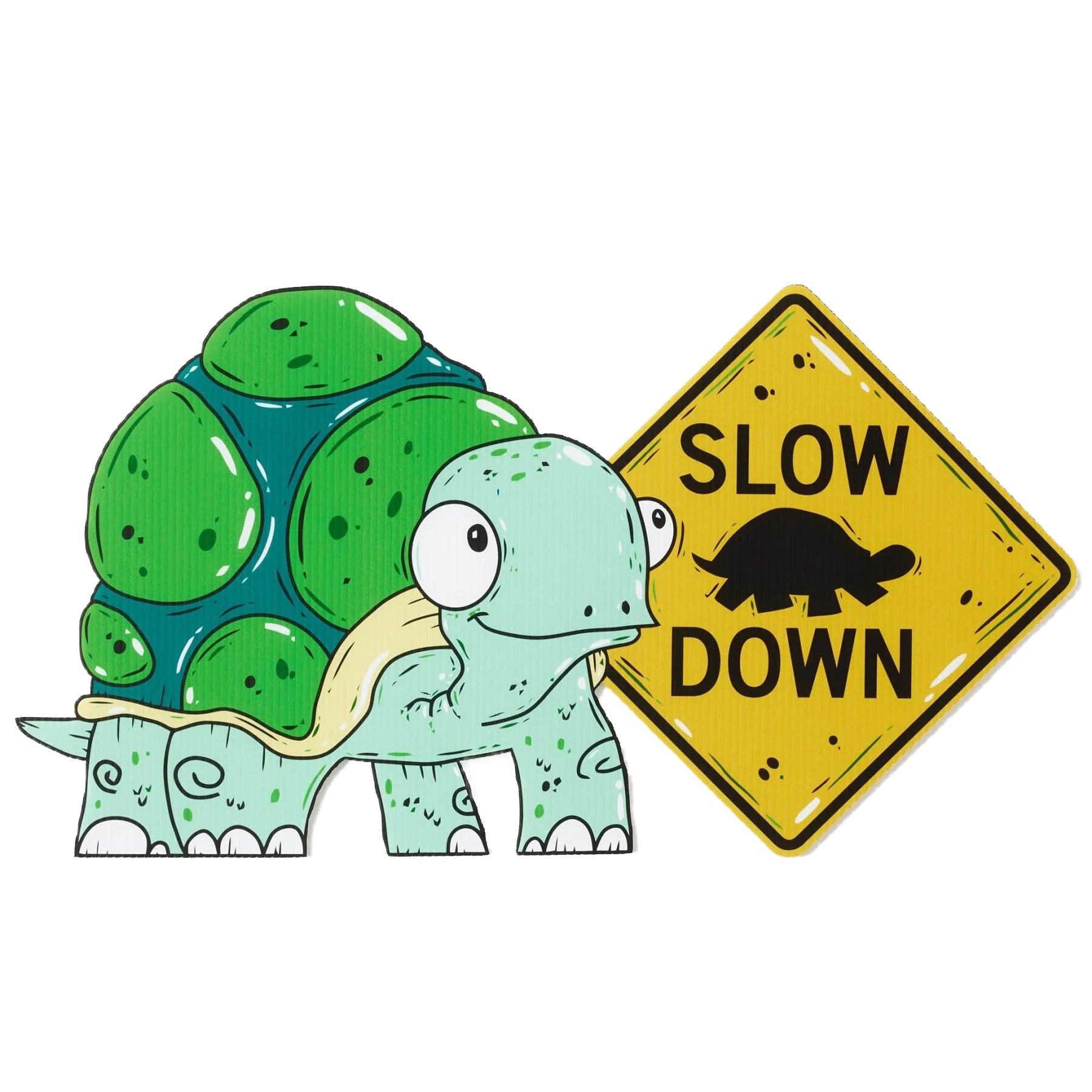 Terrance the Turtle Slow Down Yard Sign - primary
