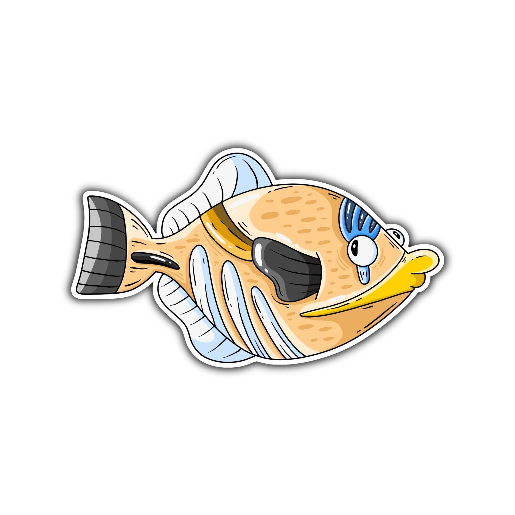 White Banded Triggerfish Sticker - Mike Bennett Studios