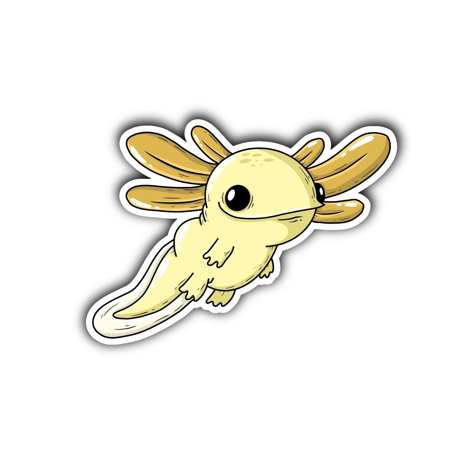 Yellow Axolotl Sticker - Mike Bennett Studios