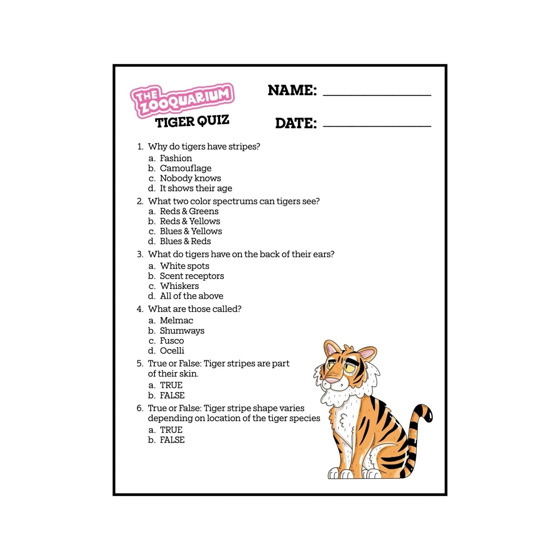 Zooquarium Episode 11: Tigers Quiz - Mike Bennett Studios