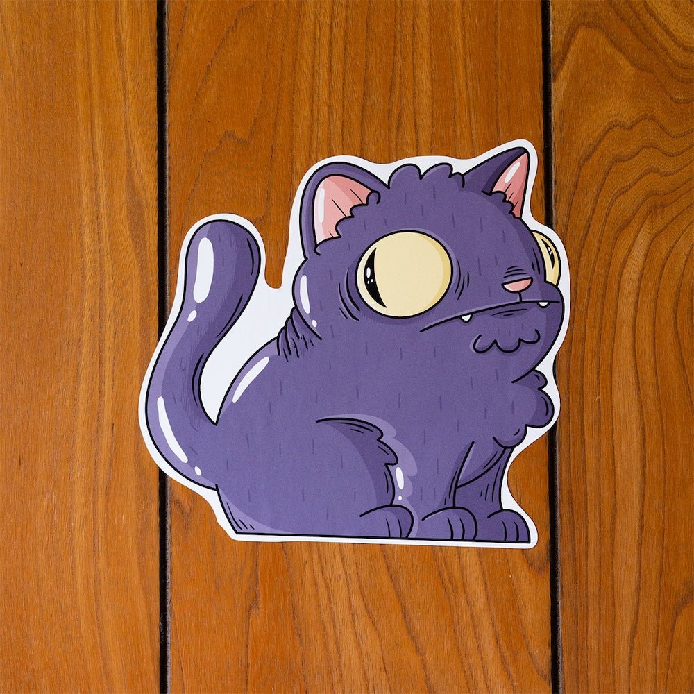 Purple Cat Halloween Wall Decal - alternate