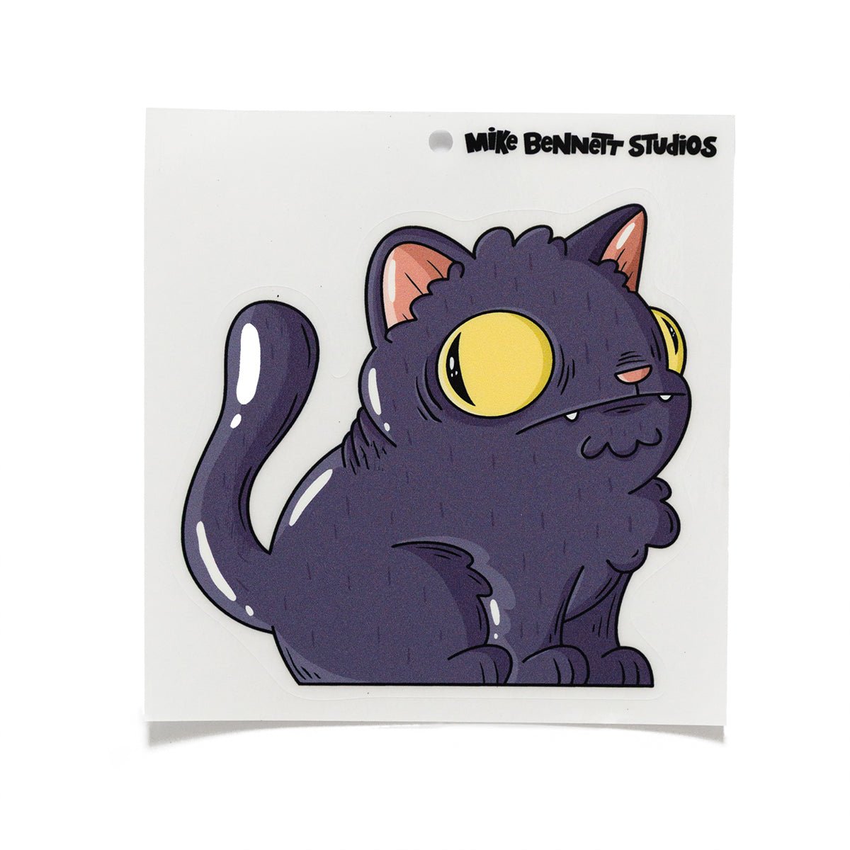 Purple Cat Halloween Window Cling - primary
