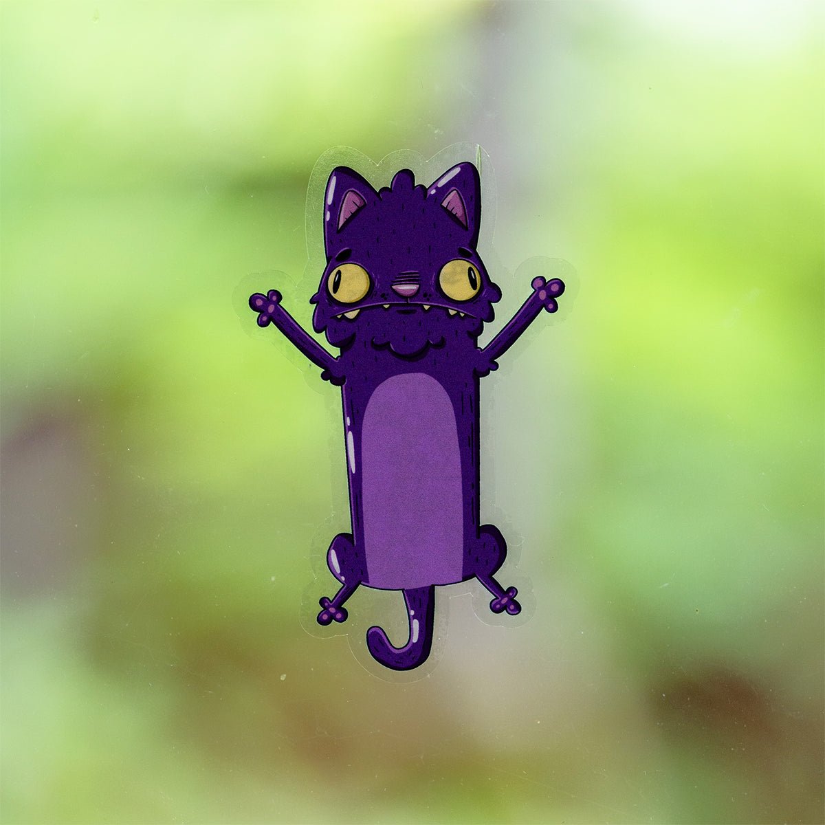 Purple SPLAT Cat Halloween Window Cling - alternate