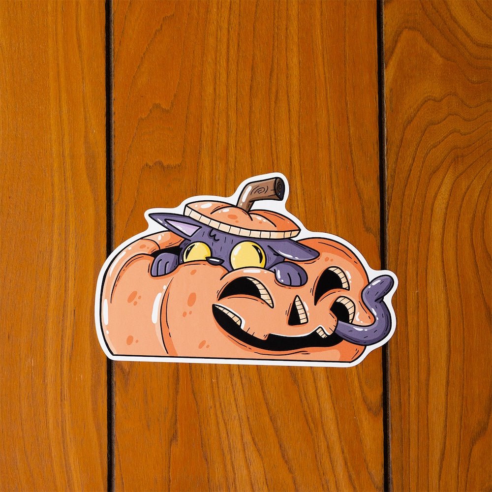 Cat-O-Lantern Halloween Wall Decal - alternate