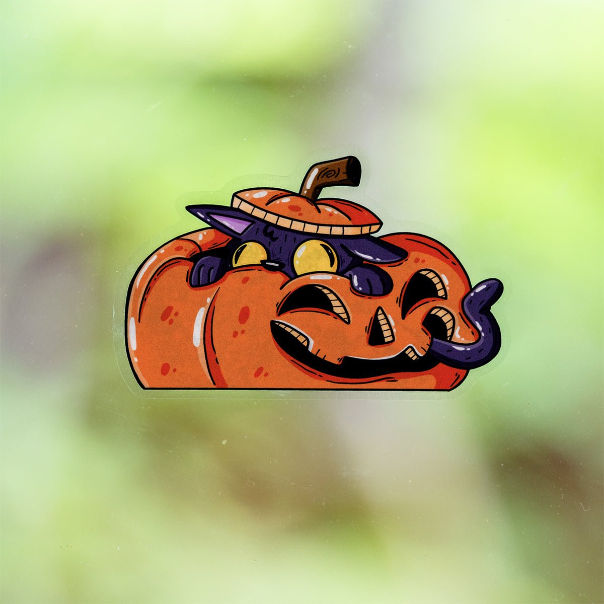 Cat-O-Lantern Halloween Window Cling - alternate