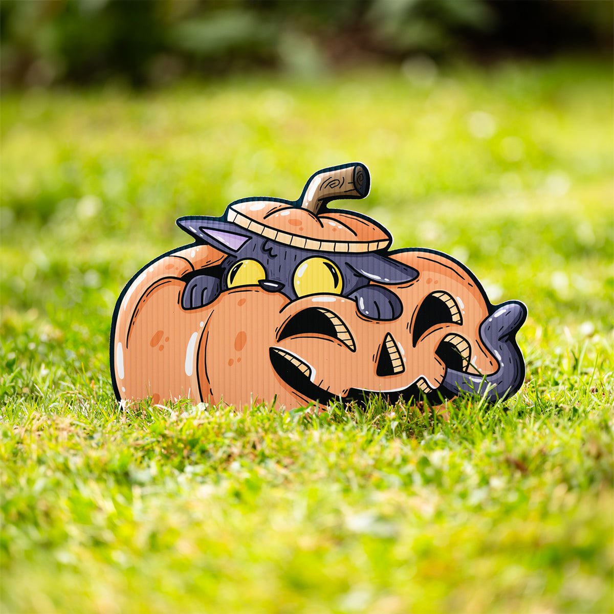Cat-O-Lantern Halloween Yard Decoration - alternate