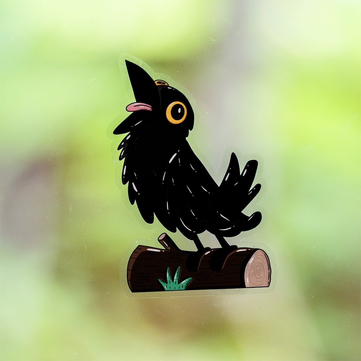 Crow - Yelling Halloween Window Cling - alternate