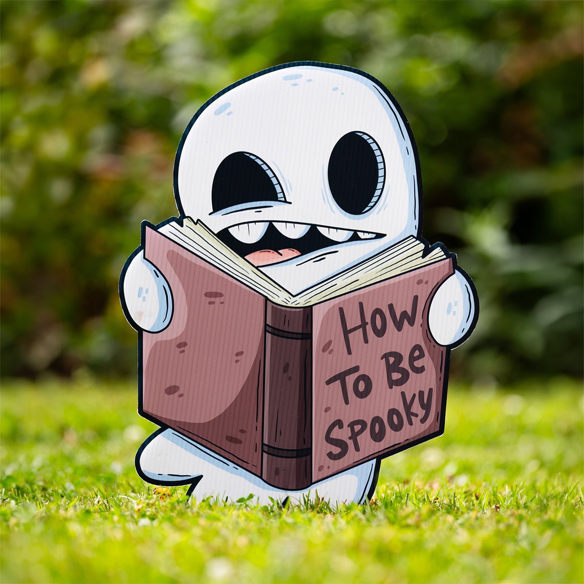 Reading Ghost Halloween Yard Decoration - alternate