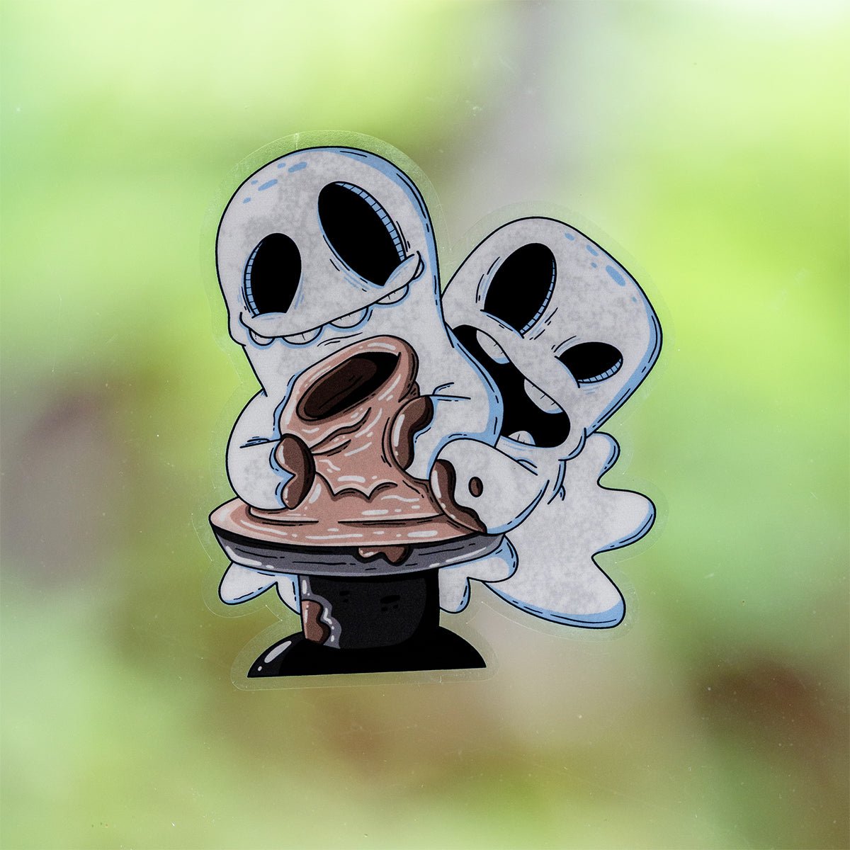 Pottery Ghosts Halloween Window Cling - alternate