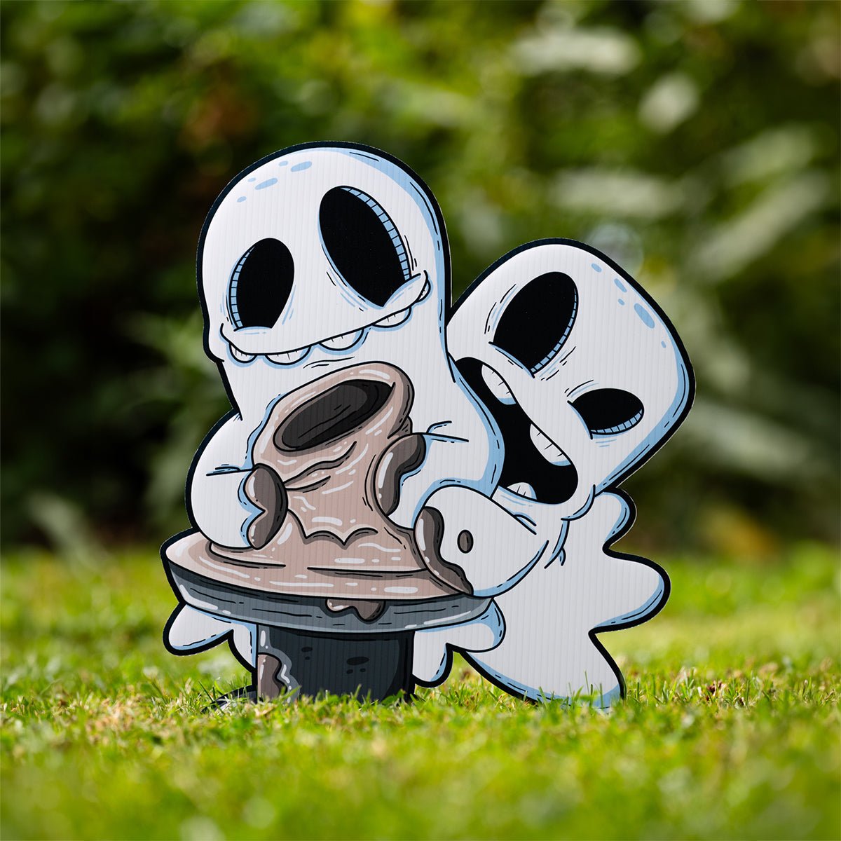 Pottery Ghosts Halloween Yard Decoration - alternate