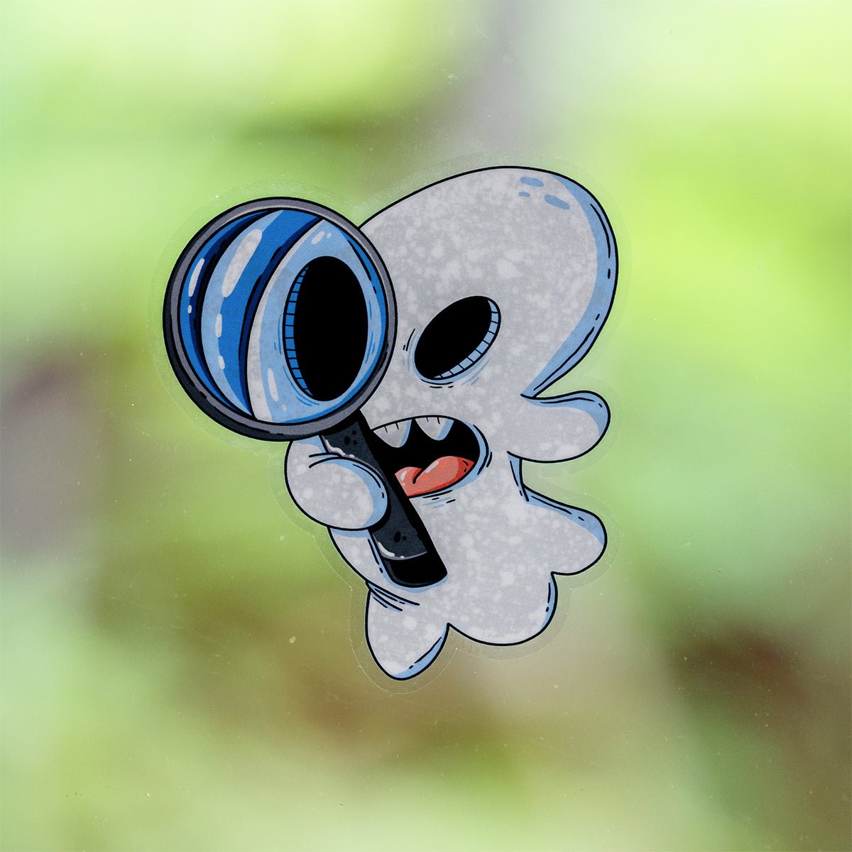 Spying Ghost Halloween Window Cling - alternate