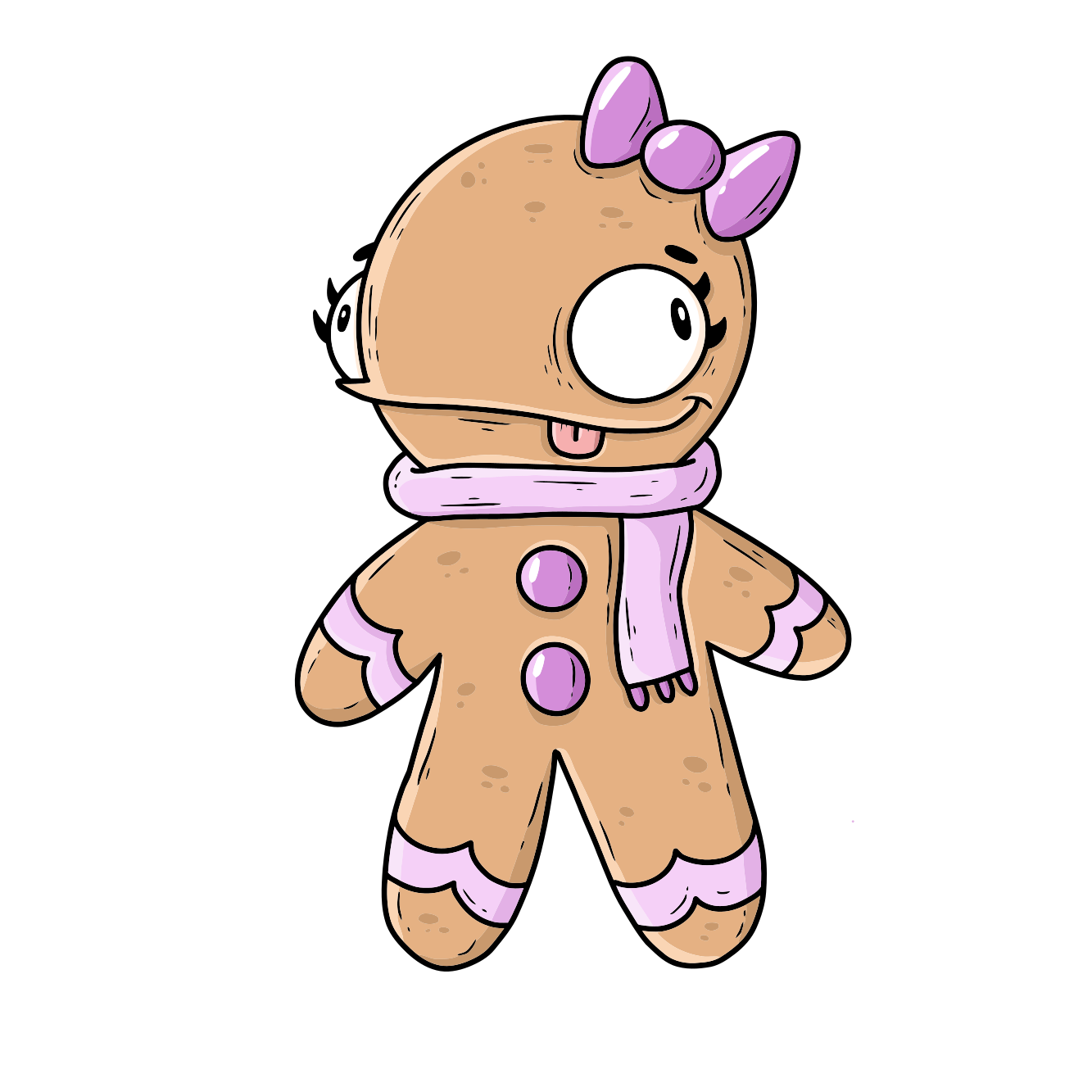 Girl gingerbread with pink scarf