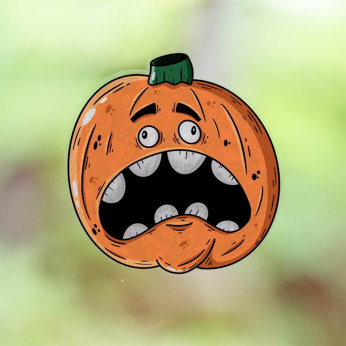 Roundy the Pumpkin Halloween Window Cling - alternate