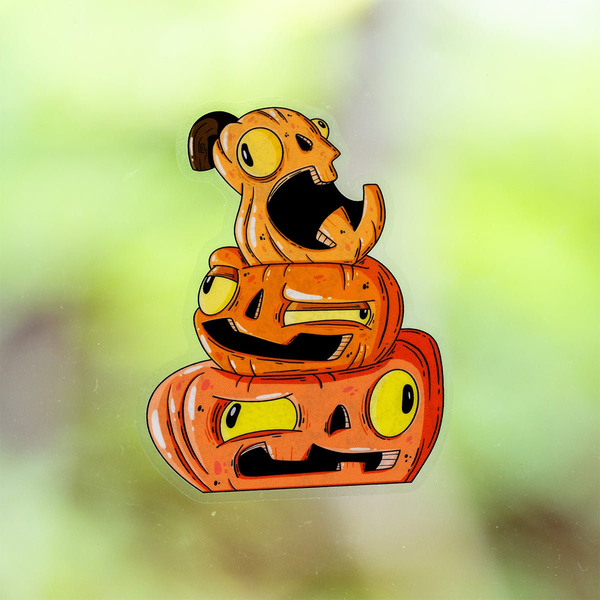 Stacked Pumpkins Halloween Window Cling - alternate