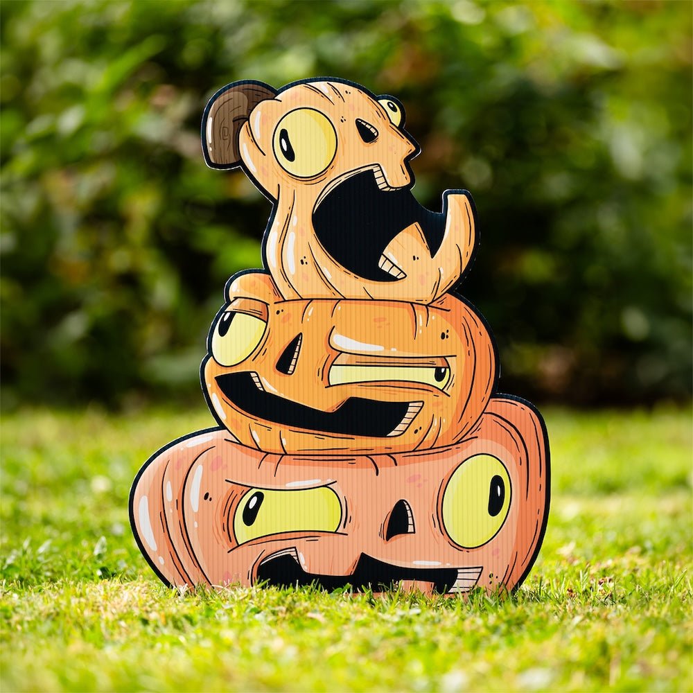 Stacked Pumpkins Halloween Yard Decoration - alternate