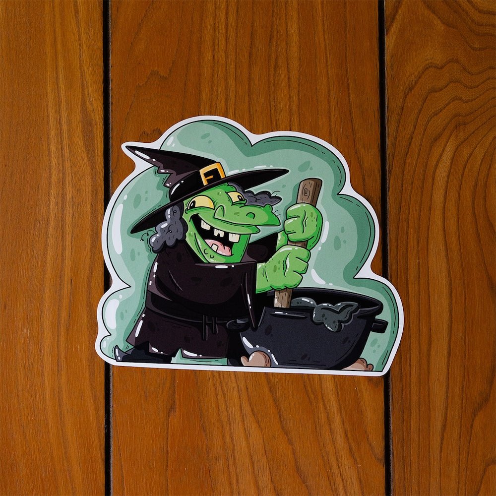 Witch & Cauldron Halloween Wall Decal - alternate