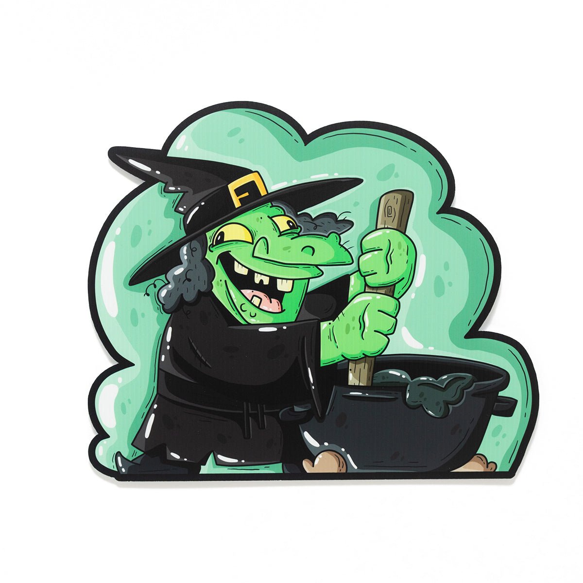 Witch & Cauldron Halloween Yard Decoration - primary