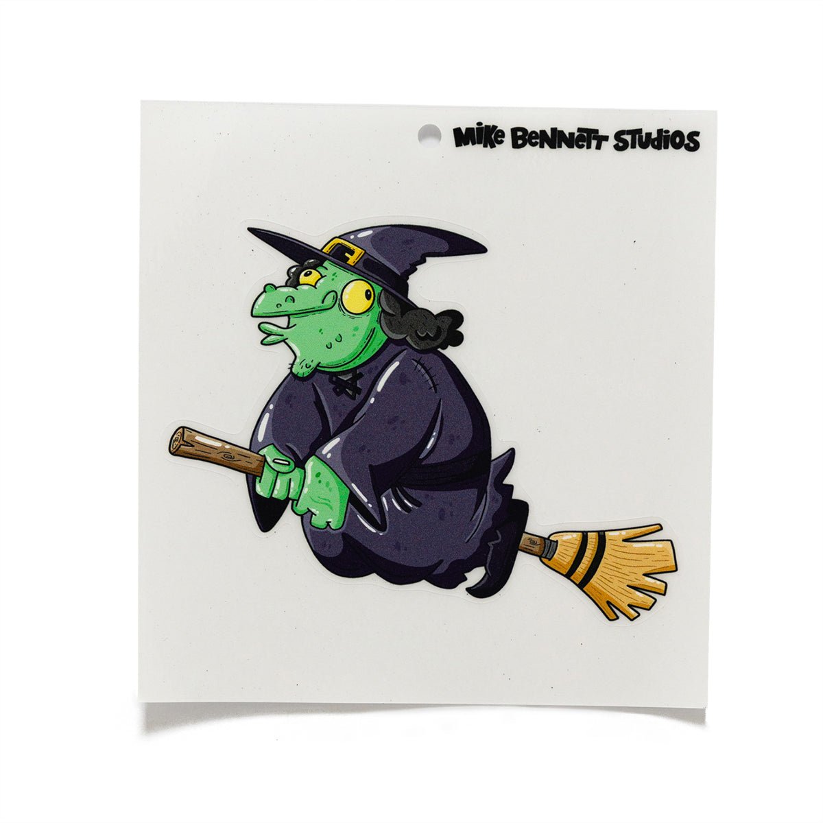 Witch on Broom Halloween Window Cling - primary
