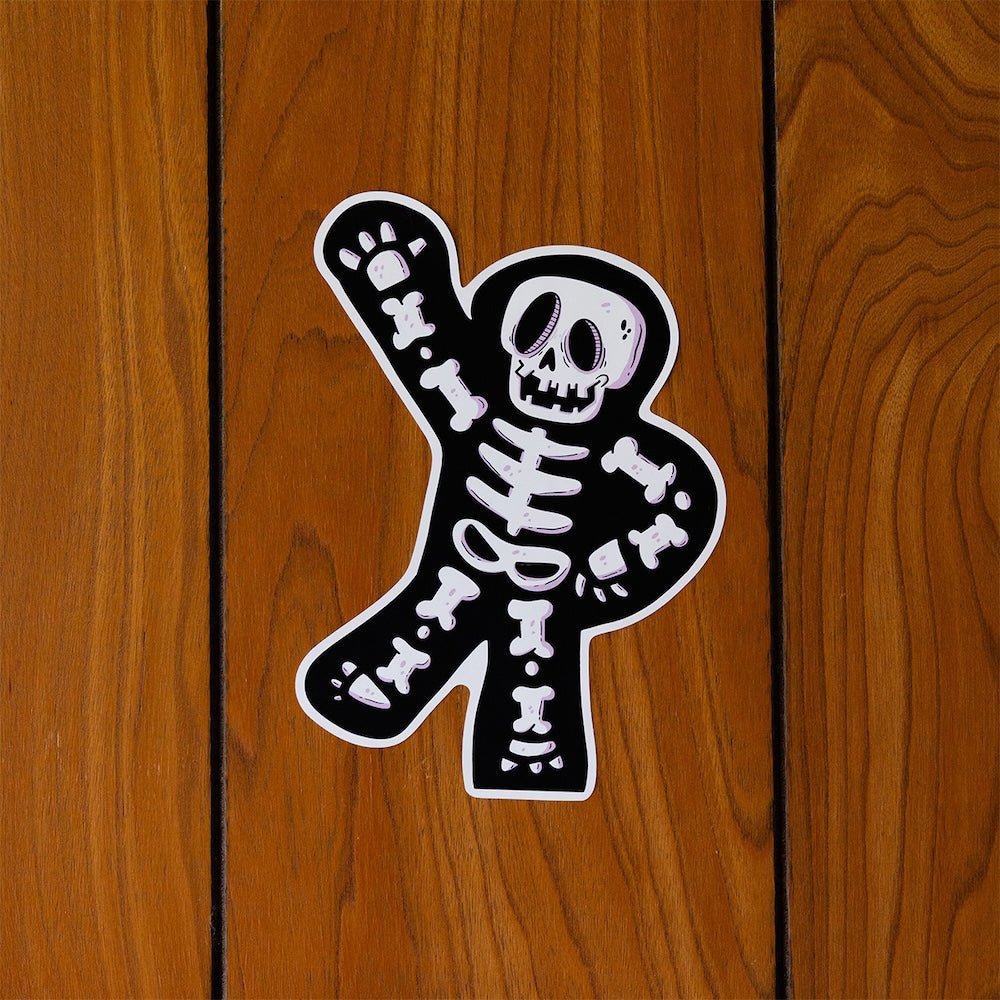 Skeleton Waving Halloween Wall Decal - alternate