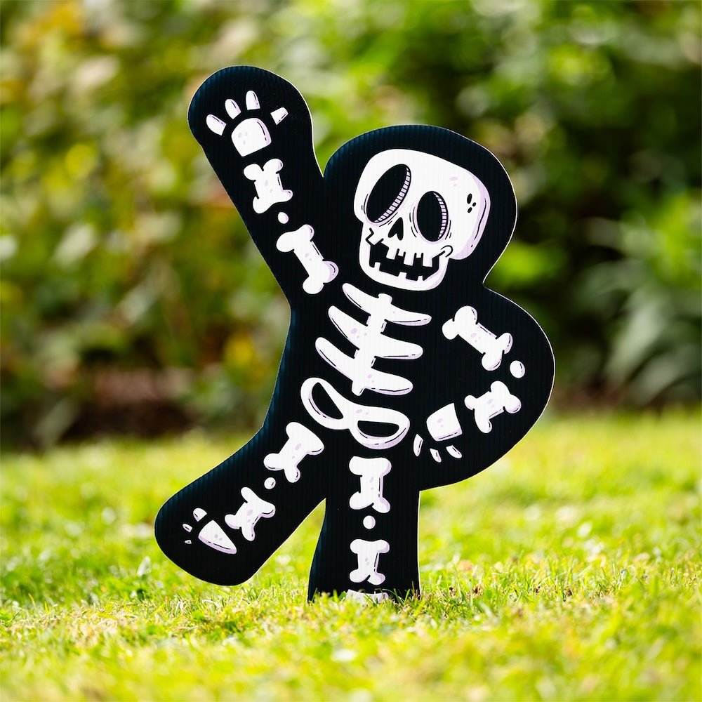 Skeleton Waving Halloween Yard Decoration - alternate