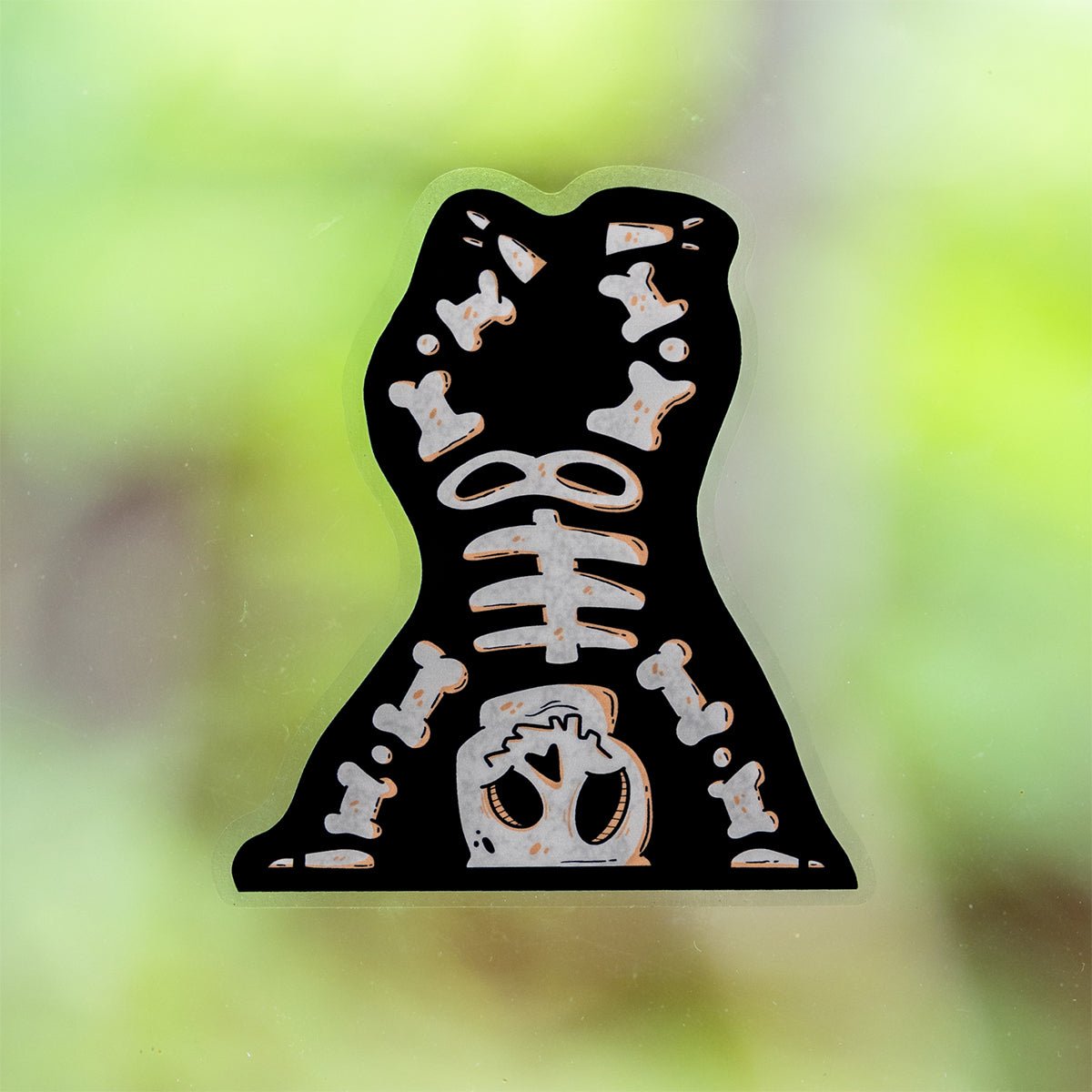 Skeleton Handstand Halloween Window Cling - alternate