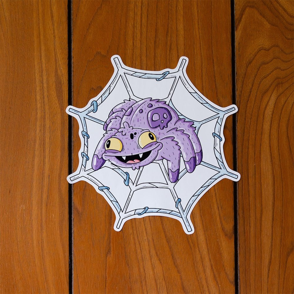 Spider on Web Halloween Wall Decal - alternate
