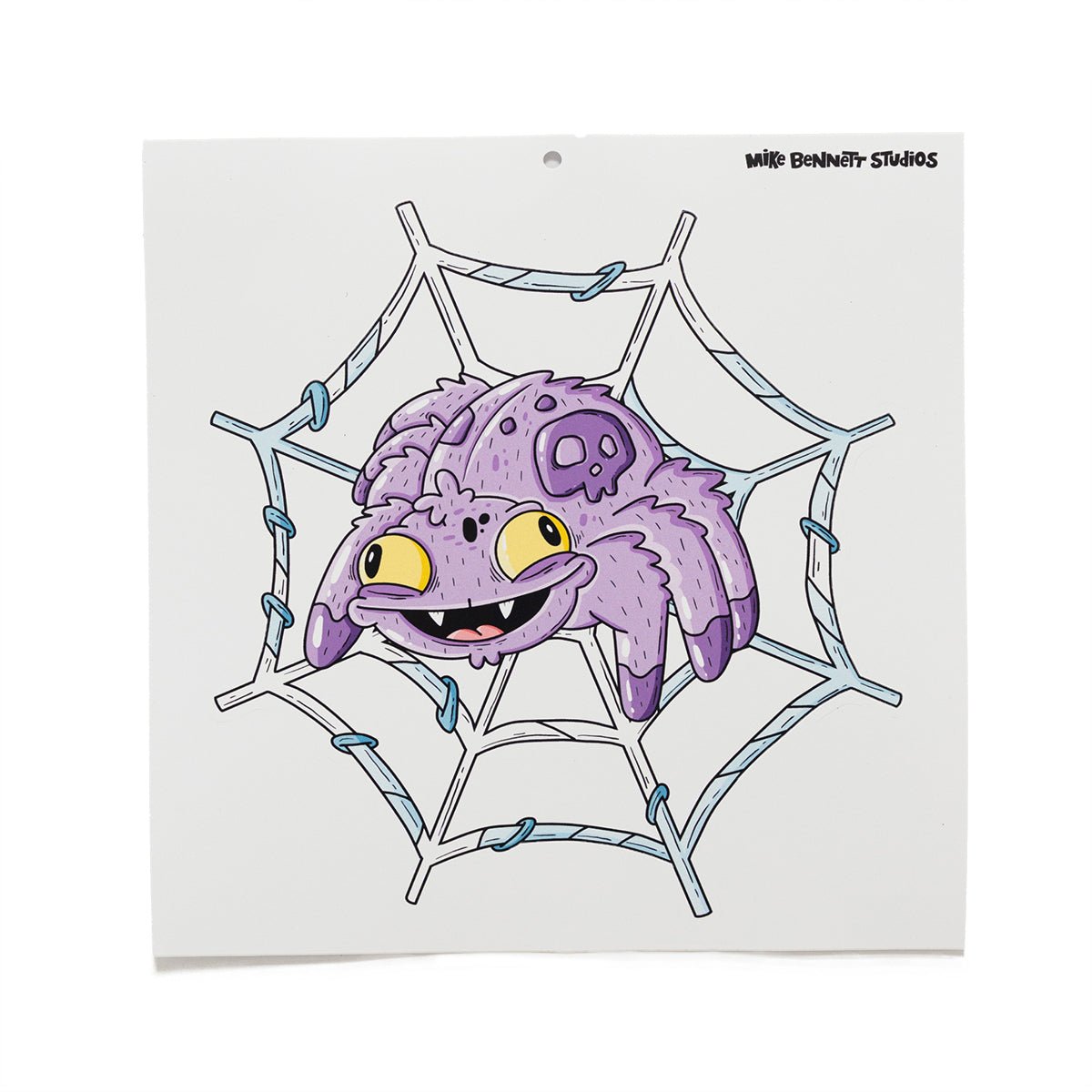 Spider on Web Halloween Wall Decal - primary