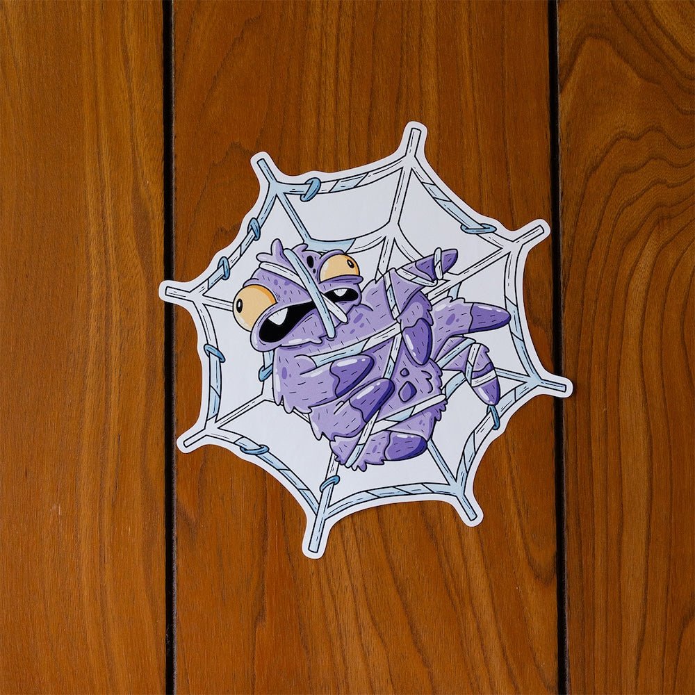 Tangled Spider in Web Halloween Wall Decal - alternate