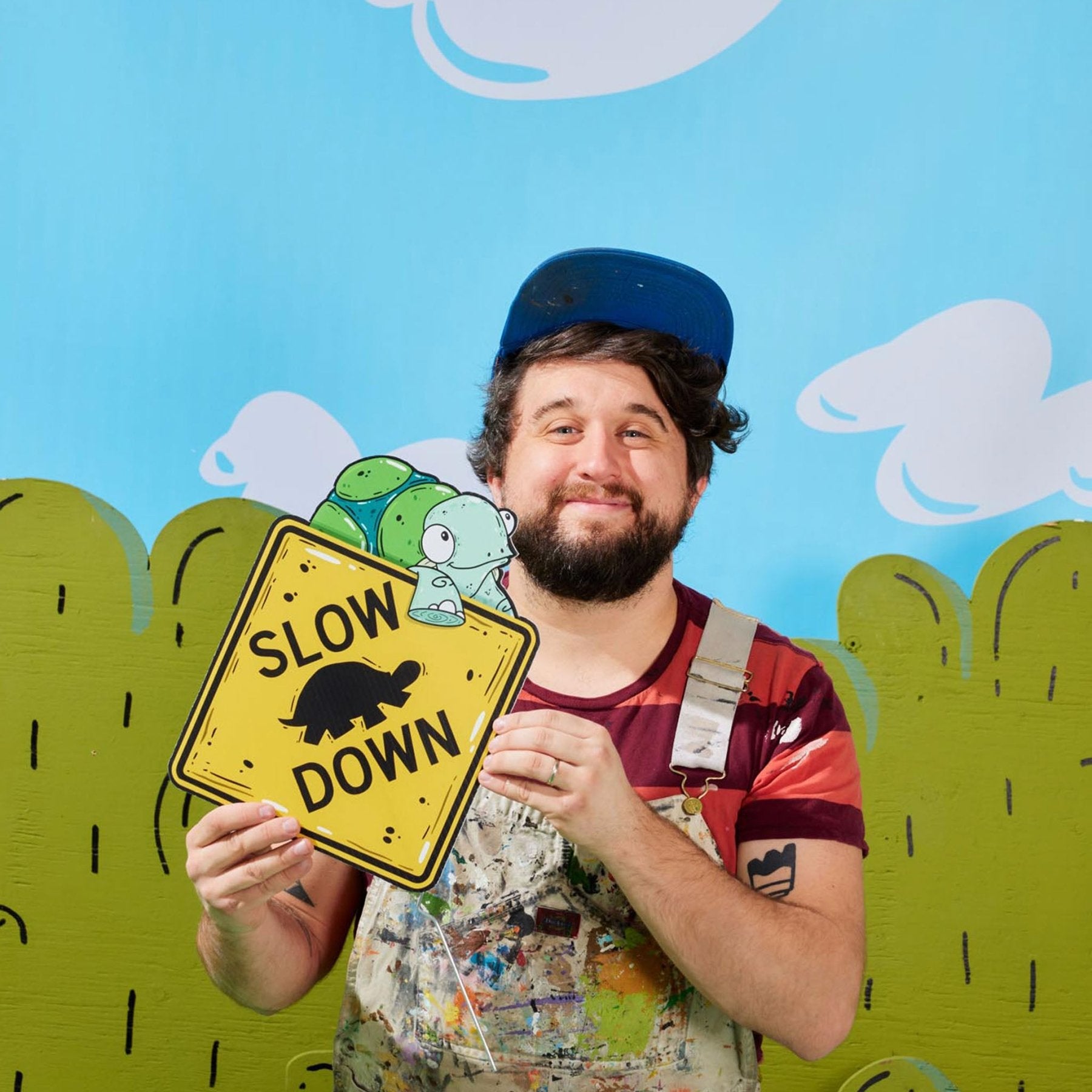 Terrance the Turtle Mini "Slow Down" Yard Sign - Mike Bennett Studios