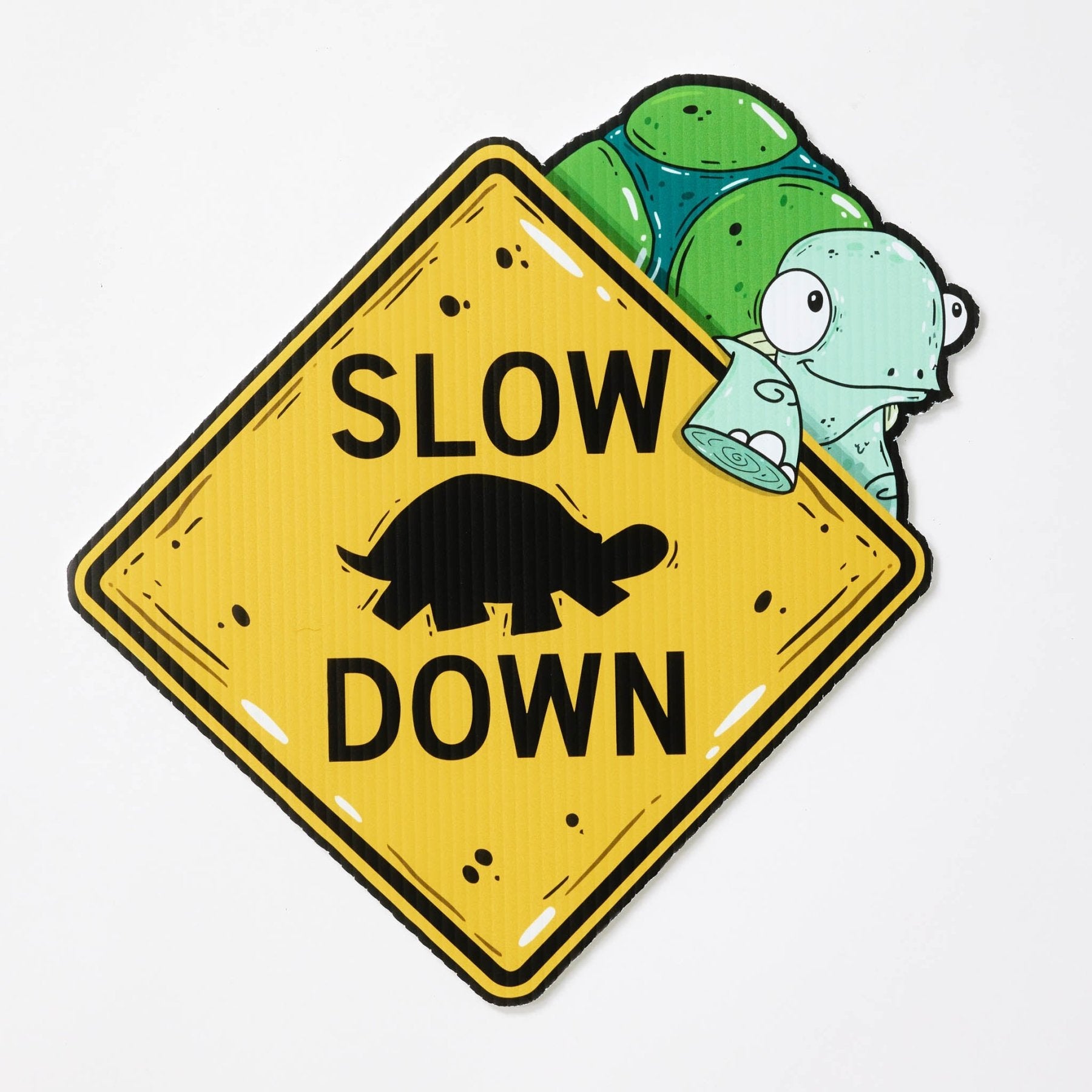 Terrance the Turtle Mini "Slow Down" Yard Sign - Mike Bennett Studios